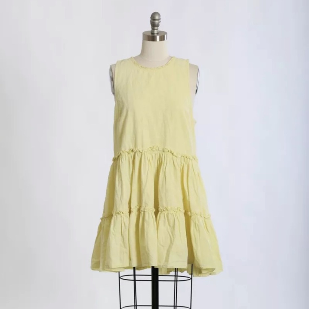 5 a 7 Cinq a Sept lime green cotton mini dress Sz L
